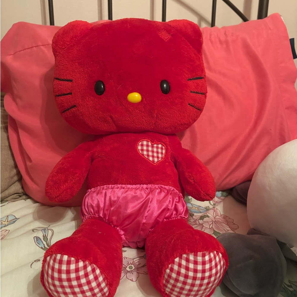 RARE Hello Kitty Build-A-Bear Plush – Red Valentine Edition